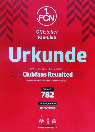 Offizielles Fanclub Mitglied bei Clubfans Reunited